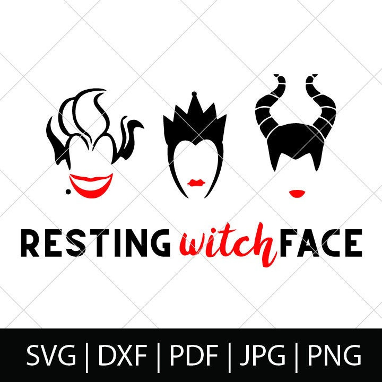 Resting Witch Face Svg DIY Disney Villains Shirt Villains - Etsy