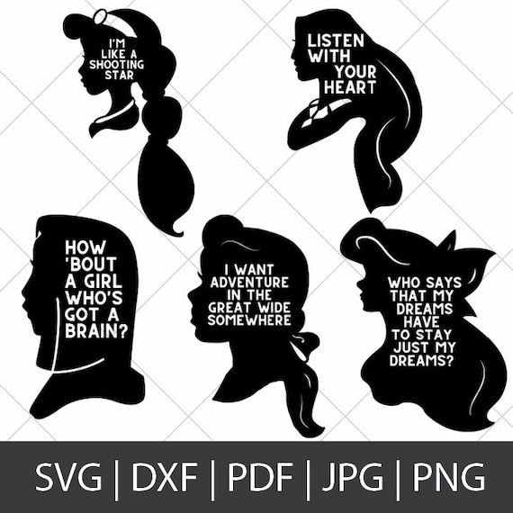 Download Disney Princess Silhouette Svg Renaissance Princess Quotes Etsy