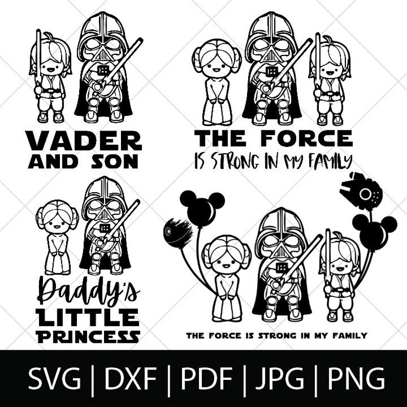 Download Force Family Luke Leia Darth Vader svg Star Wars Svg | Etsy