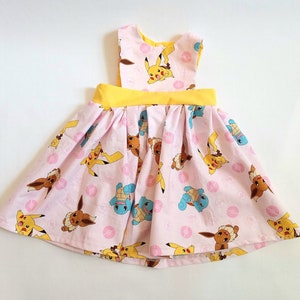 blue dress for baby girl Yellow Pikachu Inspired by Pokemon Swing Vintage 1950s Dress with Headband, Yellow / M main image 0