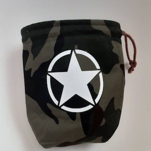 Army star dice bag, token bag for tabletop games