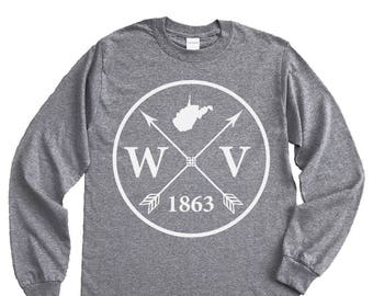 Homeland Tees West Virginia Arrow Long Sleeve Shirt Home State Unisex T-Shirt