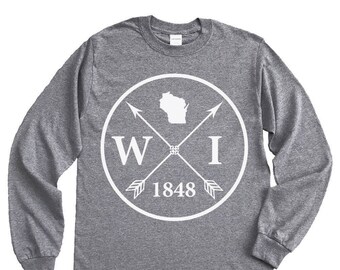 Homeland Tees Wisconsin Arrow Long Sleeve Shirt Home State Unisex T-Shirt