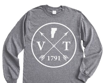 Homeland Tees Vermont Arrow Long Sleeve Shirt Home State Unisex T-Shirt