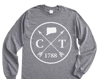 Homeland Tees Connecticut Arrow Long Sleeve Shirt Home State Unisex T-Shirt