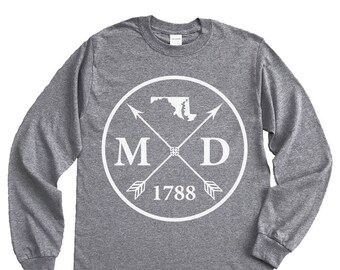 Homeland Tees Maryland Arrow Long Sleeve Shirt