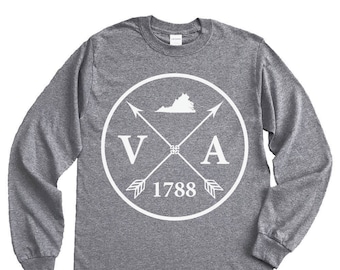 Homeland Tees Virginia Arrow Long Sleeve Shirt Home State Unisex T-Shirt