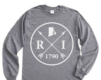 Homeland Tees Rhode Island Arrow Long Sleeve Shirt Home State Unisex T-Shirt