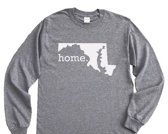 Homeland Tees Maryland Home Long Sleeve Shirt