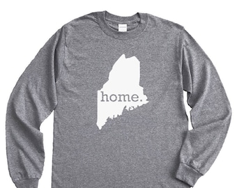 Homeland Tees Maine Home Long Sleeve Shirt Home State Unisex T-Shirt