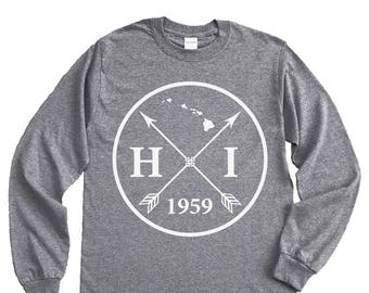 Homeland Tees Hawaii Arrow Long Sleeve Shirt Home State Unisex T-Shirt