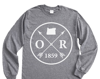 Homeland Tees Oregon Arrow Long Sleeve Shirt Home State Unisex T-Shirt
