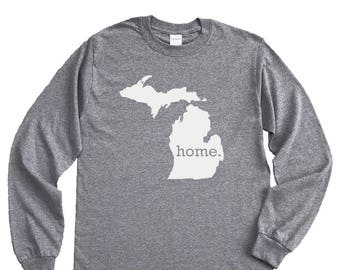 Homeland Tees Michigan Home Long Sleeve Shirt Home State Unisex T-Shirt