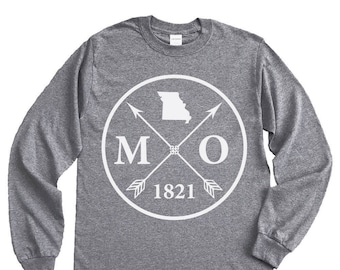 Homeland Tees Missouri Arrow Long Sleeve Shirt Home State Unisex T-Shirt
