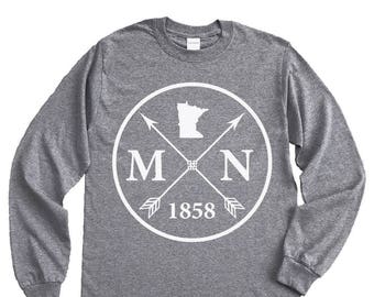 Homeland Tees Minnesota Arrow Long Sleeve Shirt Home State Unisex T-Shirt