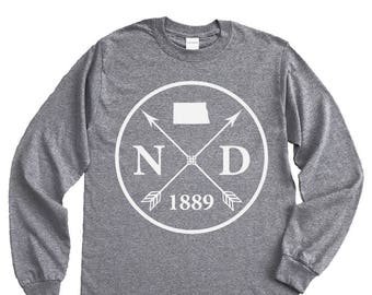 Homeland Tees North Dakota Arrow Long Sleeve Shirt Home State Unisex T-Shirt
