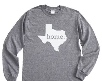Homeland Tees Texas Home Long Sleeve Shirt Home State Unisex T-Shirt