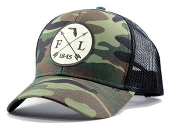 Homeland Tees Florida Arrow Hat - Army Camo Trucker