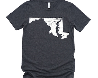 Homeland Tees Maryland State Vintage Look Distressed Unisex T-shirt
