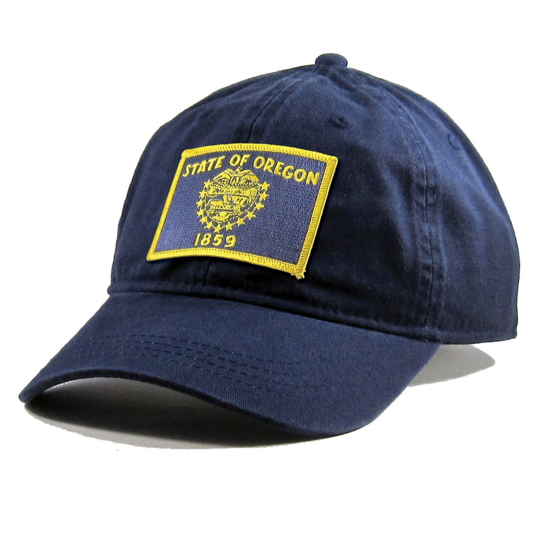 Oregon Flag Hat: Embroidered State Patch, Cotton Twill Baseball Cap - Etsy