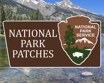National Park Patch / Embroidered Iron On Patch / National Parks of America / Arrowhead Patch / Souvenir Patch / Measures 3.75" x 1.75"