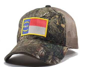 Homeland Tees North Carolina Flag Patch Trucker Hat - Realtree Camo