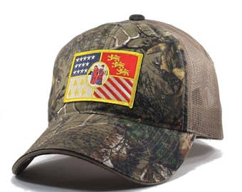 Homeland Tees Detroit Flag Hat - Realtree Camo Trucker