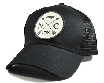 Homeland Tees North Carolina Arrow Hat - All Black Trucker