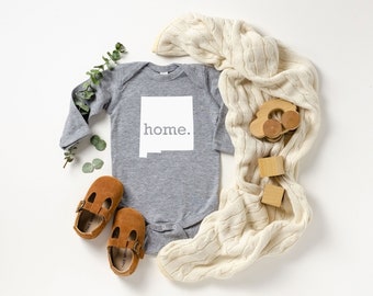 Homeland Tees New Mexico Home State Onesie® Long Sleeve Baby Bodysuit, New Baby Gift Baby Shower Gift, Baby Boy Baby Girl, Coming Home