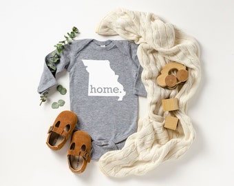 Homeland Tees Missouri Home State Onesie® Long Sleeve Baby Bodysuit, New Baby Gift Baby Shower Gift, Baby Boy Baby Girl, Coming Home Outfit