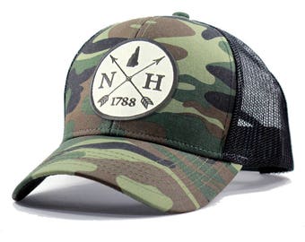 Homeland Tees New Hampshire Arrow Hat - Army Camo Trucker