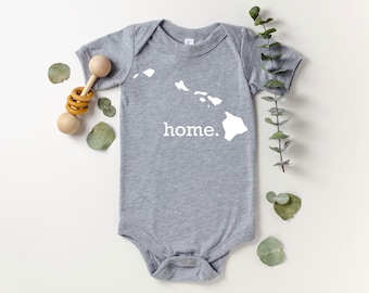 Homeland Tees Hawaii Home State Onesie®, State Baby Bodysuit, Baby Shower Gift, New Baby Welcome Gift, Newborn Clothes Baby Boy Baby Girl