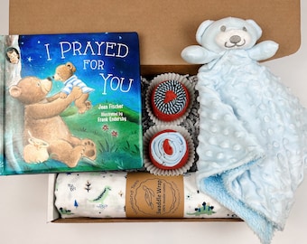 New Baby Gift Box, Baby Shower Gift, Baby Gift Basket, Baptism Gift, Christian Baby Gift, I Prayed for You, Religious Baby Gift, Baby Book