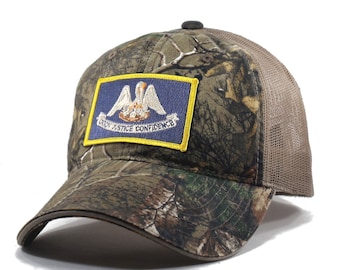 Homeland Tees Louisiana Flag Hat - Realtree Camo Trucker Men's Cap