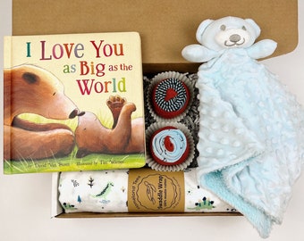 New Baby Gift Box, Baby Shower Gift, Baby Gift Basket, Baptism Gift, Christian Baby Gift, I Love You Book, Religious Baby Gift, Baby Book