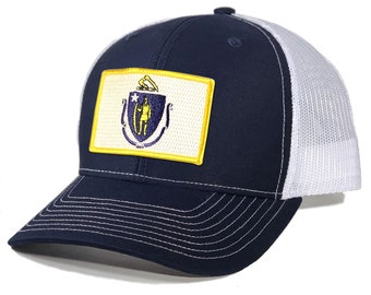Homeland Tees Massachusetts Flag Patch Trucker Hat