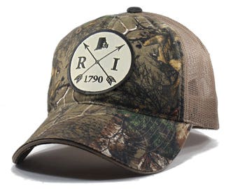 Homeland Tees Rhode Island Arrow Hat - Realtree Camo Trucker