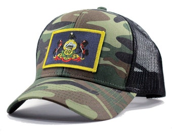 Homeland Tees Pennsylvania Flag Hat - Army Camo Trucker