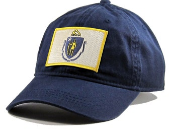 Homeland Tees Massachusetts Flag Hat State Flag Embroidered Patch Dad Hat Men's Baseball Cap