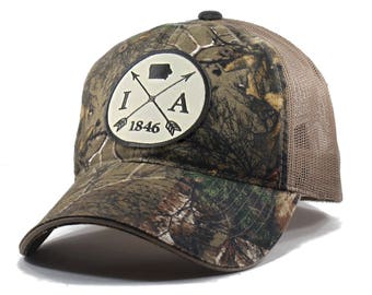 Homeland Tees Iowa Arrow Hat - Realtree Camo Trucker Men's Cap