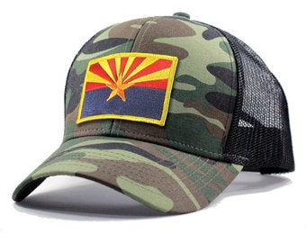 Homeland Tees Arizona Flag Hat - Army Camo Trucker