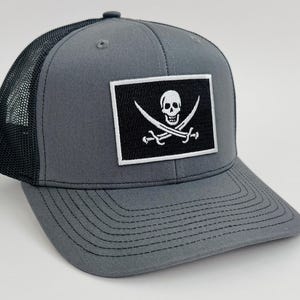 Homeland Tees Calico Jack Pirate Flag Trucker Hat - Skull & Swords Patch