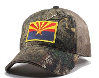 Homeland Tees Arizona Flag Hat - Realtree Camo Trucker Men's Cap