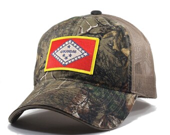 Homeland Tees Arkansas Flag Hat - Realtree Camo Trucker Men's Cap