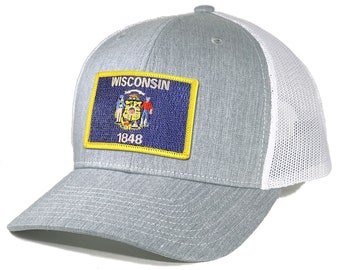 Homeland Tees Wisconsin Flag Patch Trucker Hat