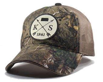 Homeland Tees Kansas Arrow Hat - Realtree Camo Trucker Men's Cap
