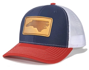 Homeland Tees North Carolina Leather Patch Trucker Hat