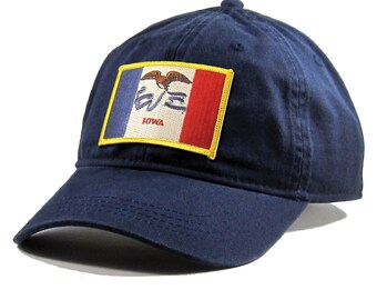 Homeland Tees Iowa Flag Hat State Flag Embroidered Patch Dad Hat Men's Baseball Cap
