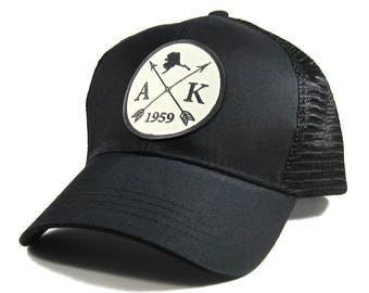 Homeland Tees Alaska Arrow Hat - All Black Trucker