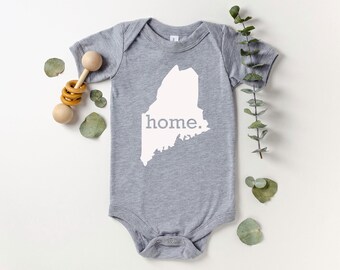 Homeland Tees Maine Home State Onesie®, State Baby Bodysuit, Baby Shower Gift, New Baby Welcome Gift, Newborn Clothes Baby Boy Baby Girl